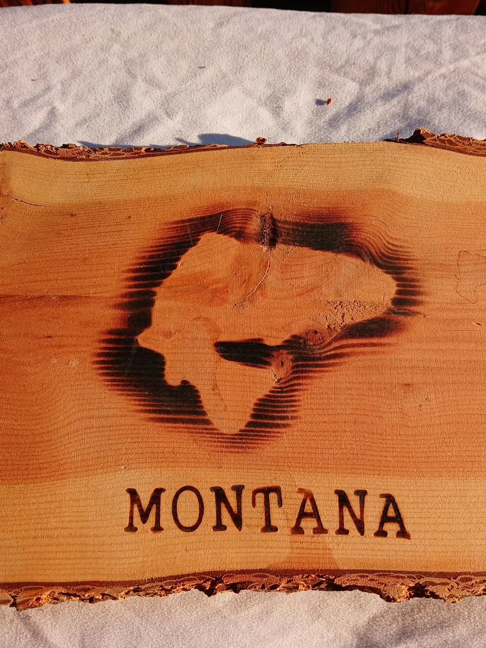 Montana Fish Wood Wall Art Sign - Natural Brown & Black